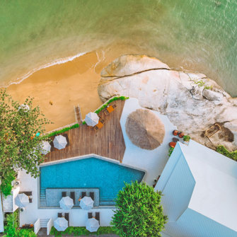 Beach Pool Birds Eye View