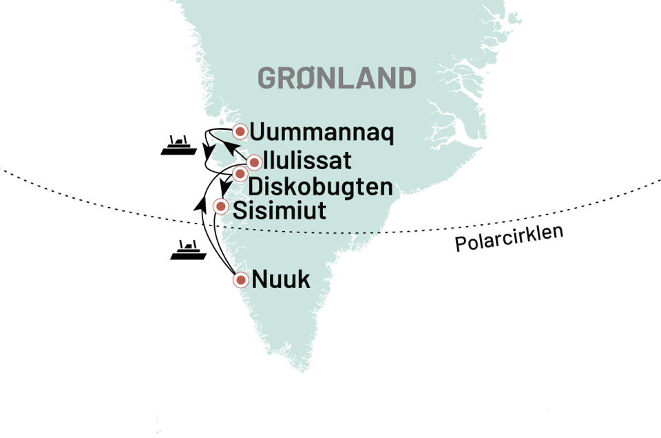 Krydstogter Grønland Hurtigruten 2025