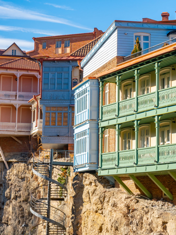 Traditionel balkon i Tbilisi