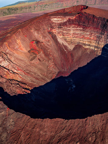 Den aktive skjoldvulkan Piton de la Fournaise