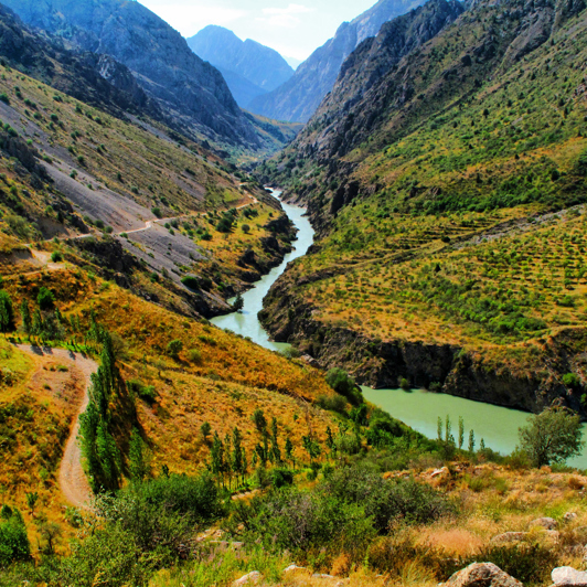 uzbekistan - uzbekistan_natur_flod_bjerge